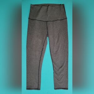 Lululemon Wunder Under Crop Leggings Roll Down Cotton Heathered Black size 4/6